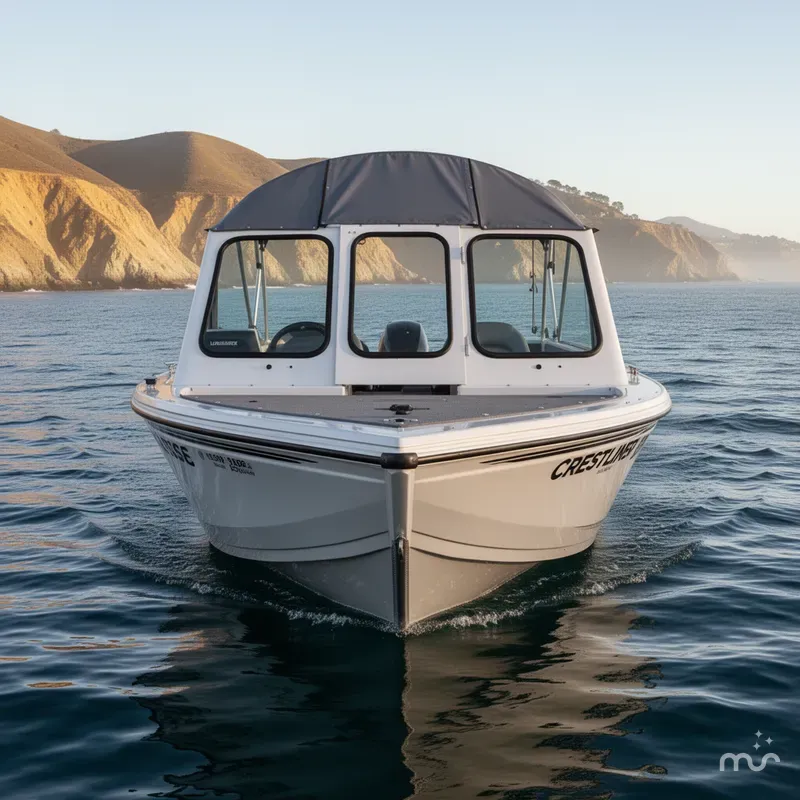 Slide: The Image of Crestliner 1850 Commander Elite w/ 150HP Mercury & 9.9HP Kicker! 2020 - 1