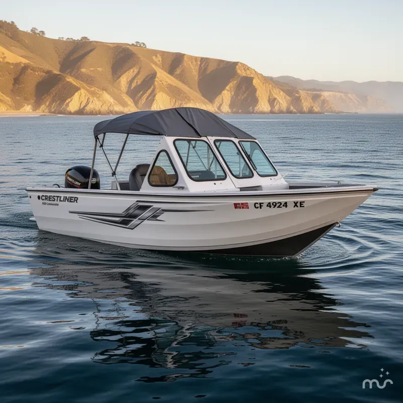 Slide: The Image of Crestliner 1850 Commander Elite w/ 150HP Mercury & 9.9HP Kicker! 2020 - 4