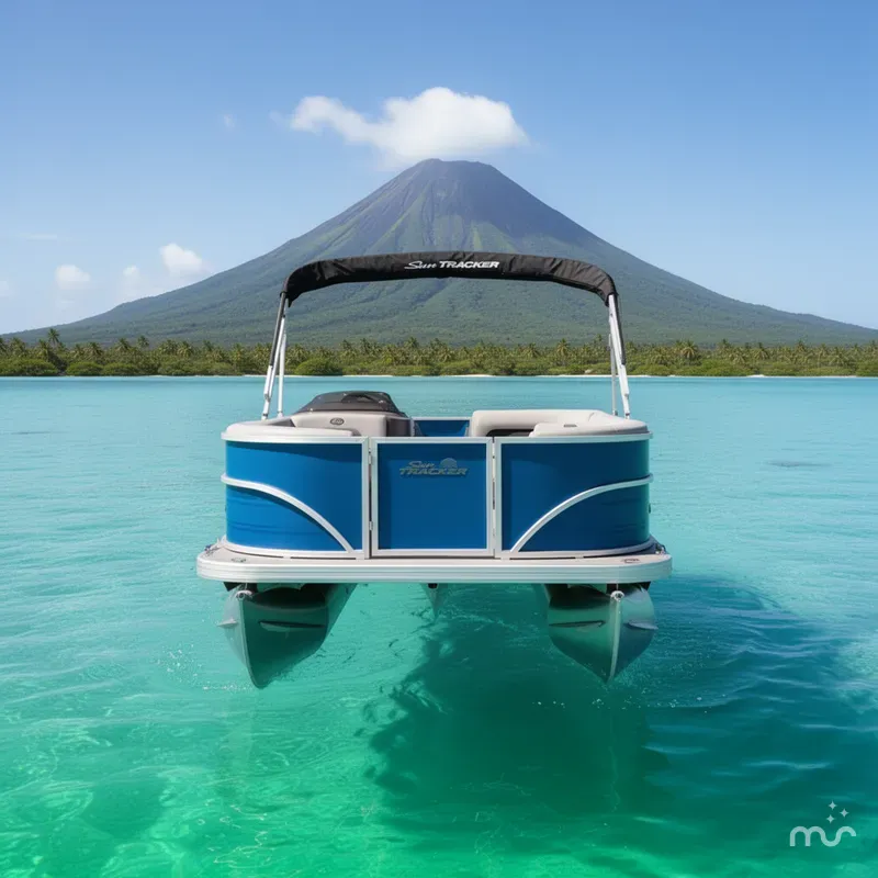 Slide: The Image of Sun Tracker Party Barge 18 DLX 2026 - 1