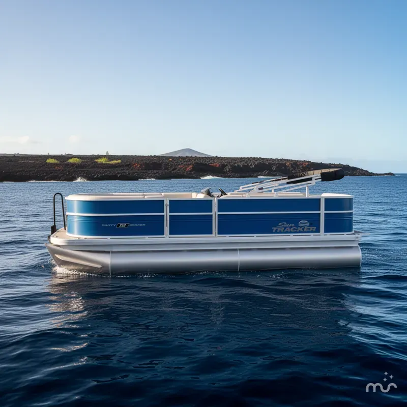 Slide: The Image of Sun Tracker Party Barge 18 DLX 2026 - 2