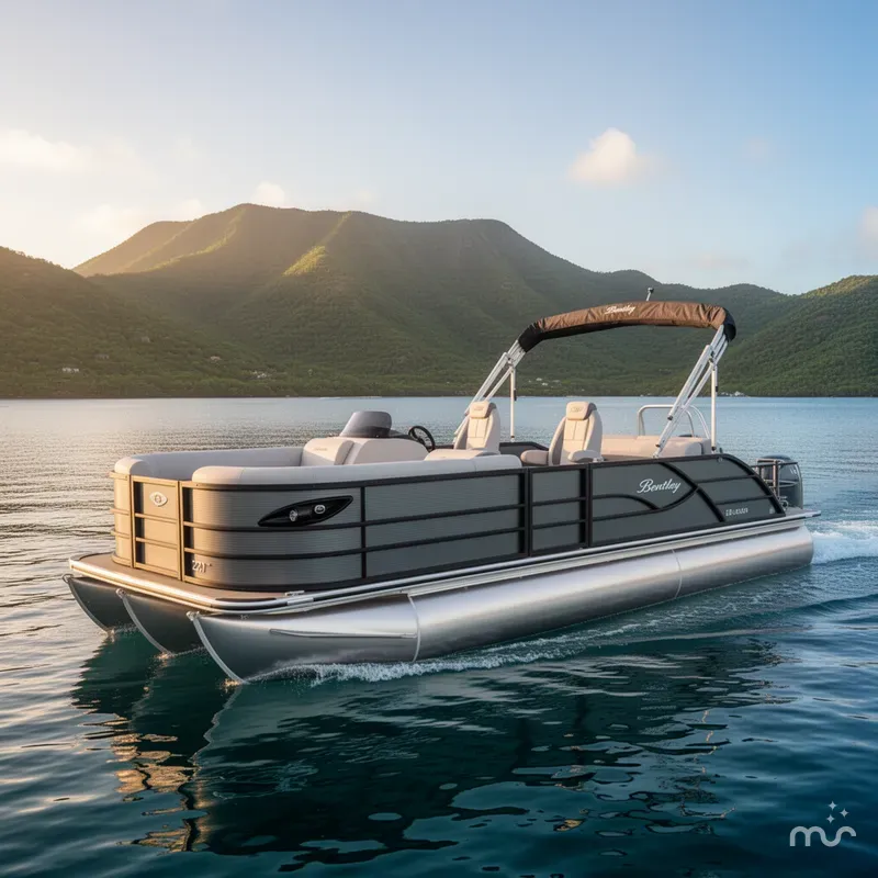 Slide: The Image of Bentley Pontoons Legacy 220 Swingback & Honda 4-Stroke EFI 2026 - 2