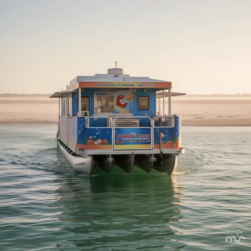 Slide: The Image of American Pontoon 30' Food Service Boat 2013 - 2