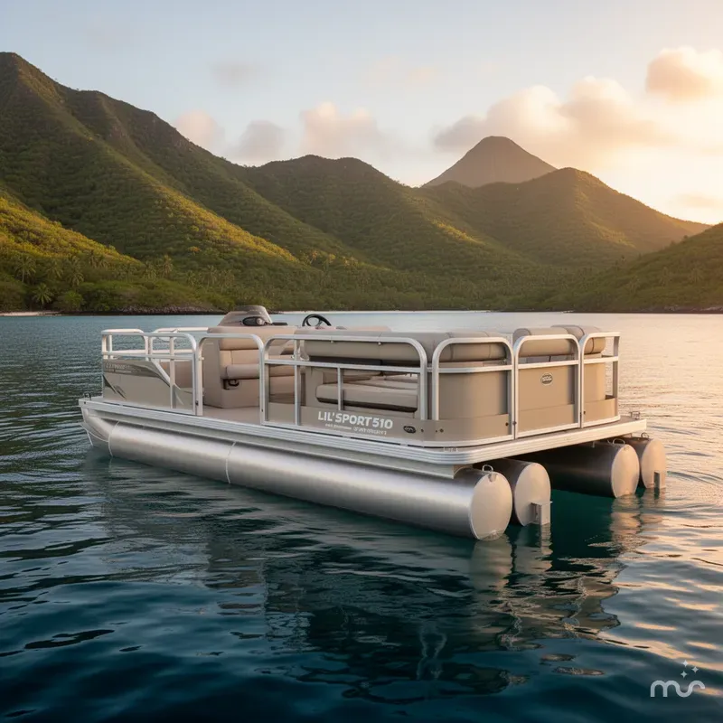Slide: The Image of Hotwood's Lil' Sport Pontoon Boat 510 2023 - 2