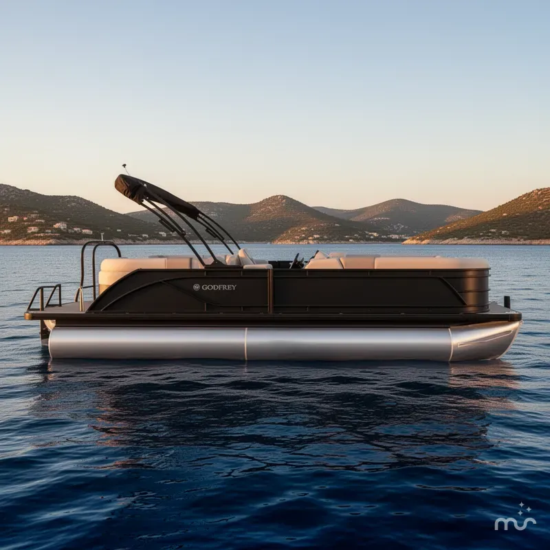 Slide: The Image of Godfrey Sweetwater 22' Split Bench Tritoon - 2286 SBC 2026 - 2