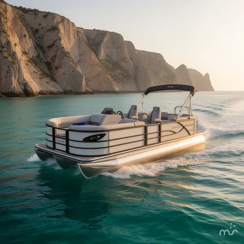 Slide: The Image of Bentley Pontoons Legacy 223 Navigator Quad Lounge Tritoon & Honda 4-Stroke EFI 2026 - 1