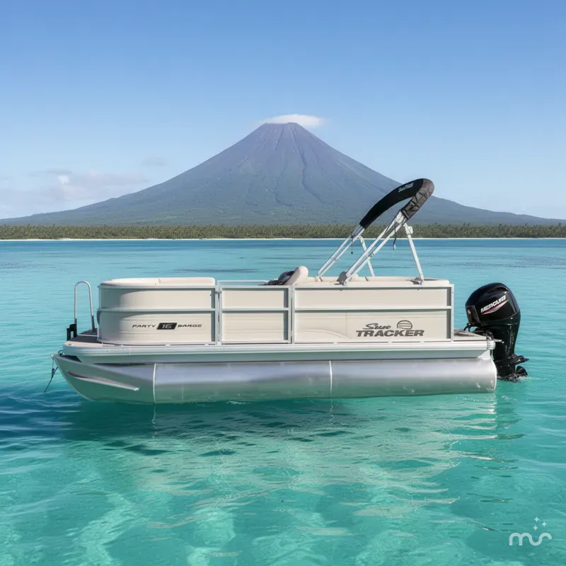 Slide: The Image of Sun Tracker Party Barge 16 DLX 2026 - 2