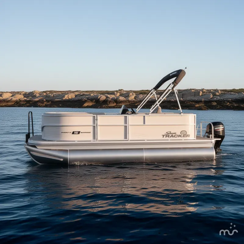 Slide: The Image of Sun Tracker Party Barge 16 DLX 2026 - 2