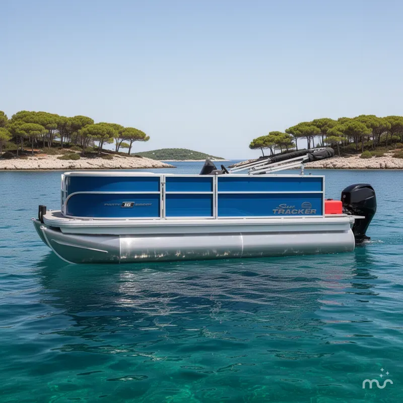 Slide: The Image of Sun Tracker Party Barge 16 DLX 2026 - 2