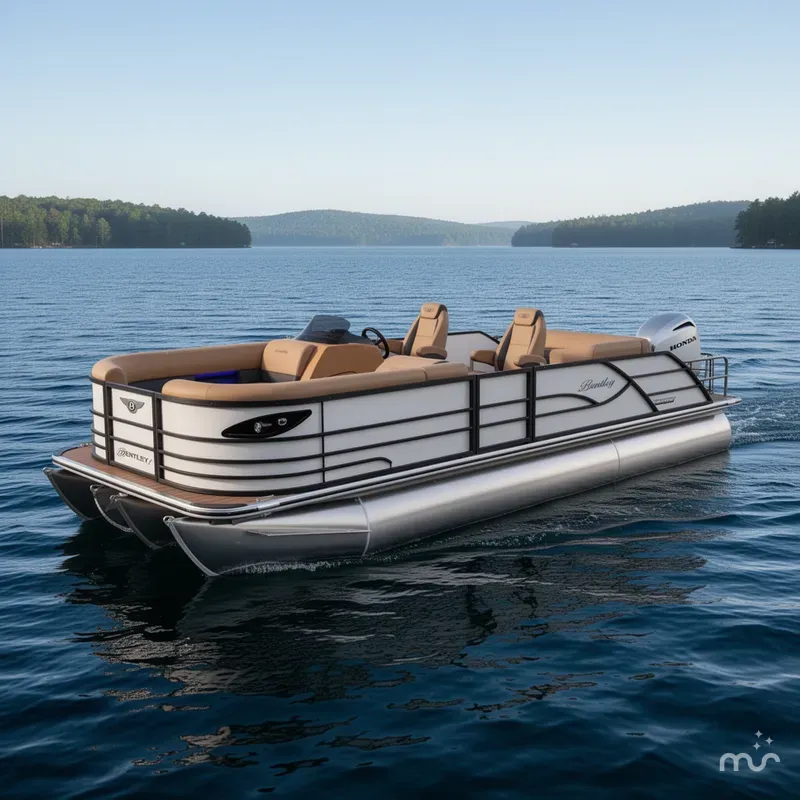 Slide: The Image of Bentley Pontoons Legacy 223 Swingback Tritoon & Honda 4-Stroke EFI 2026 - 0