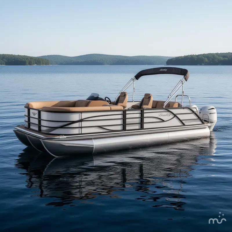 Slide: The Image of Bentley Pontoons Legacy 223 Swingback Tritoon & Honda 4-Stroke EFI 2026 - 2