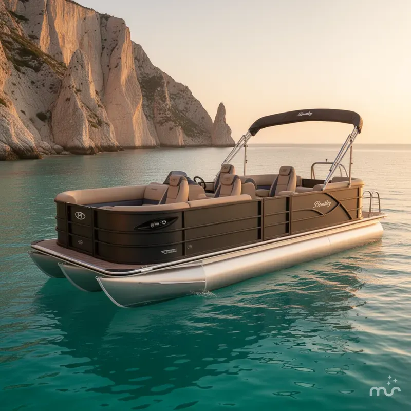 Slide: The Image of Bentley Pontoons Legacy 223 Navigator DL Quad Lounge Tritoon & Honda 4-Stroke EFI 2026 - 0