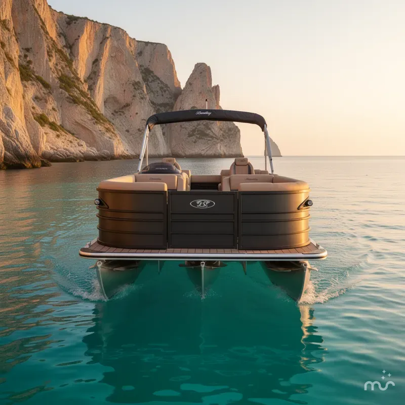 Slide: The Image of Bentley Pontoons Legacy 223 Navigator DL Quad Lounge Tritoon & Honda 4-Stroke EFI 2026 - 1