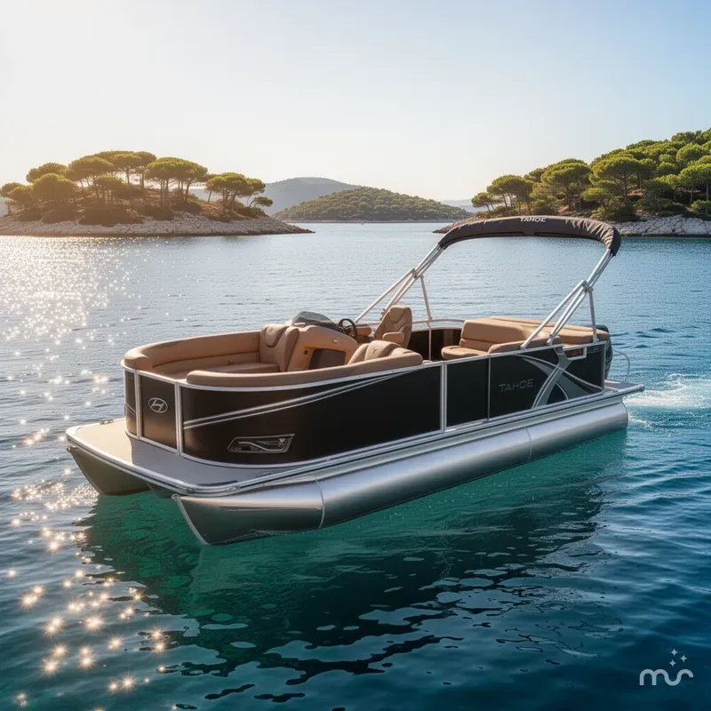 Slide: The Image of Tahoe LTZ 1985 Cruise Pontoon & Honda 4-Stroke EFI 2026 - 1