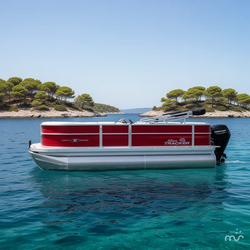 Slide: The Image of Sun Tracker Party Barge 18 DLX 2026 - 2