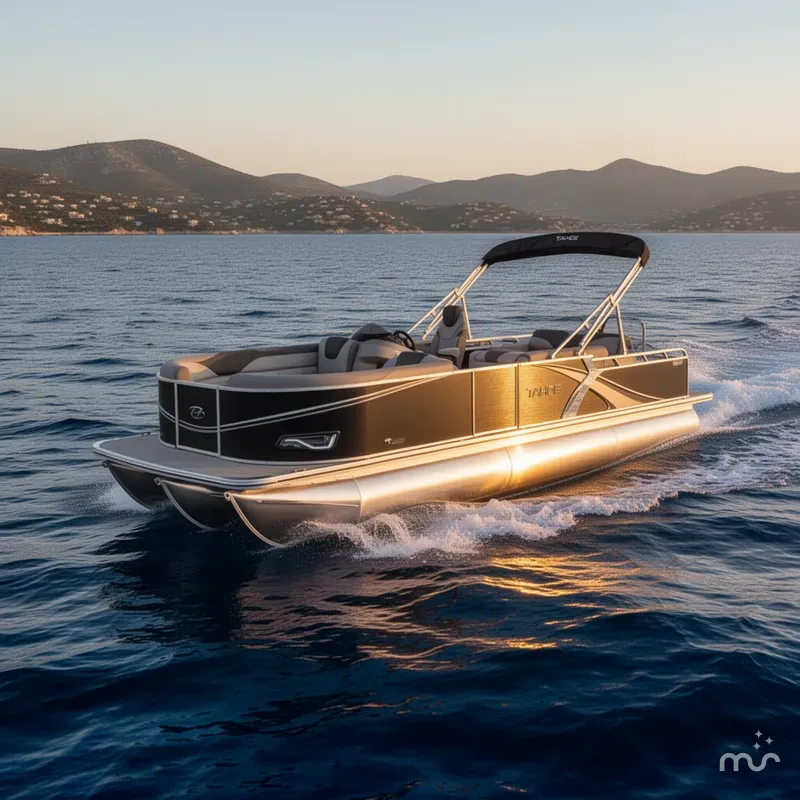 Slide: The Image of Tahoe LTZ 300HP VRB 2385 Swingback Tritoon $68,995 2026 - 2
