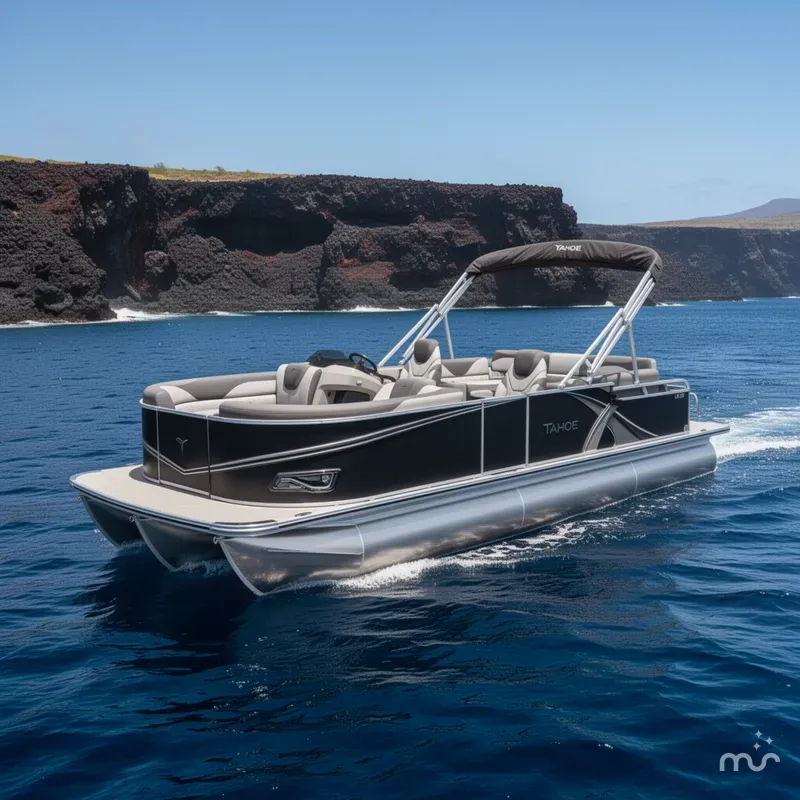 Slide: The Image of Tahoe LTZ 300HP QLS 2385 Quad Lounge Shift Tritoon 2026 - 2