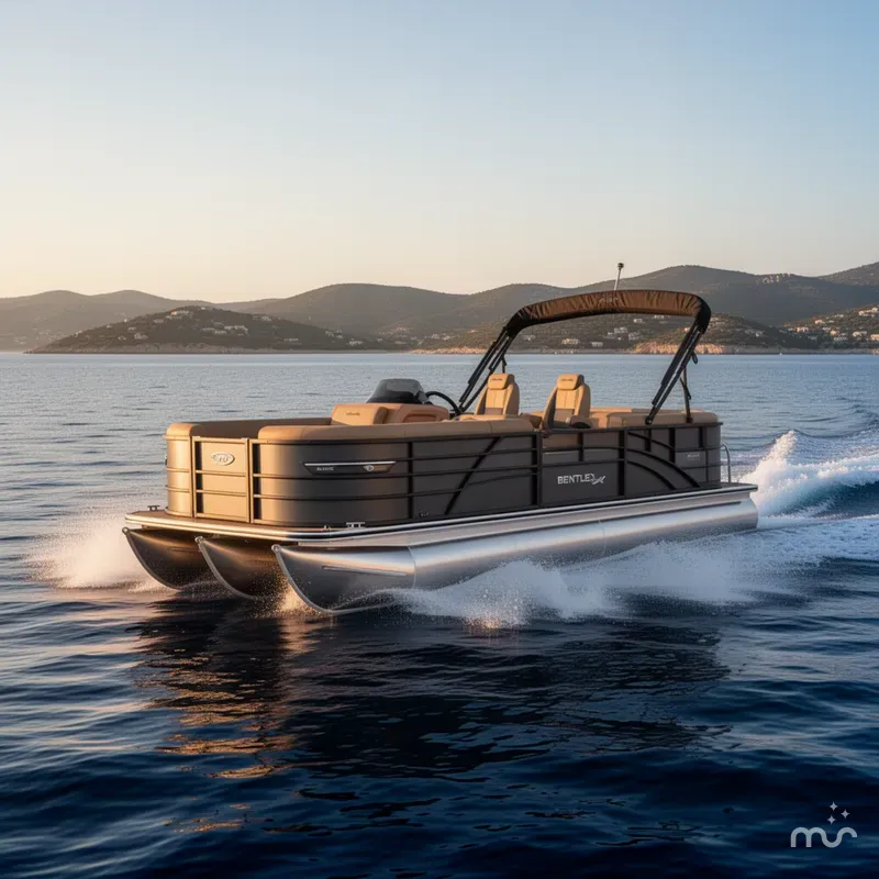 The Image of Bentley Pontoons Elite 300HP 253 Swingback Tritoon 2026 - 0