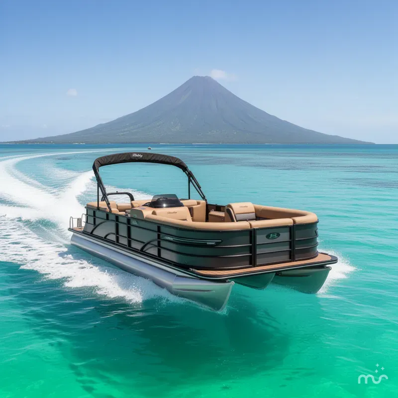 The Image of Bentley Pontoons Elite 300HP Admiral 253 Quad Lounge Tritoon 2026 - 0