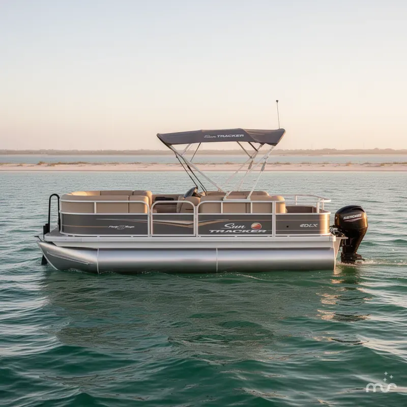 Slide: The Image of Sun Tracker Party Barge 18 DLX 2023 - 1