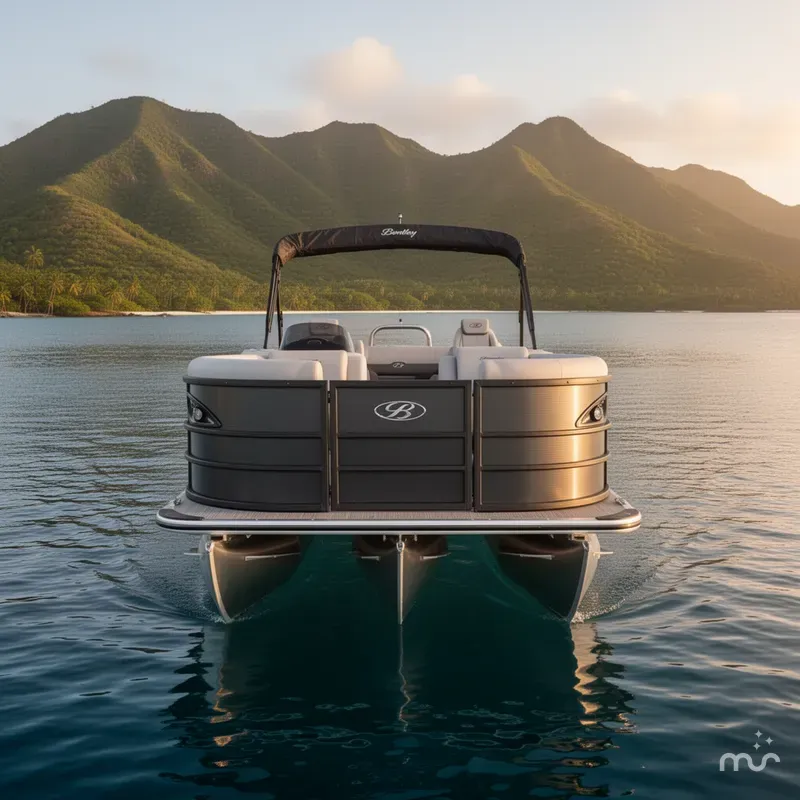 Slide: The Image of Bentley Pontoons Legacy 300HP Swingback 243 Tritoon 2026 - 1