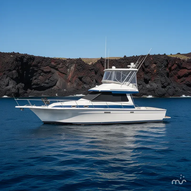 Slide: The Image of Mediterranean Flybridge Convertible 1989 - 2