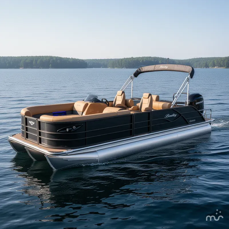 Slide: The Image of Bentley Pontoons Legacy 200HP QSB 223 Swingback Tritoon 2026 - 0
