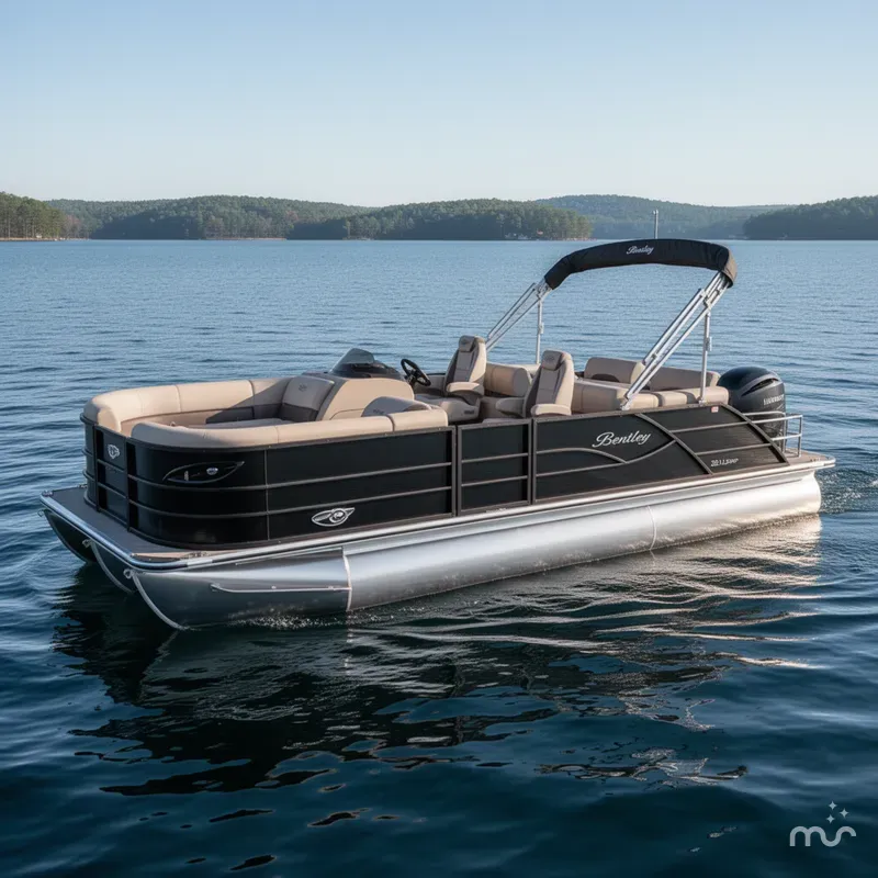 Slide: The Image of Bentley Pontoons Legacy 200HP QSB 223 Swingback Tritoon 2026 - 0