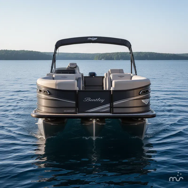 Slide: The Image of Bentley Pontoons Elite 200HP 223 Admiral Quad Lounge Tritoon 2025 - 2