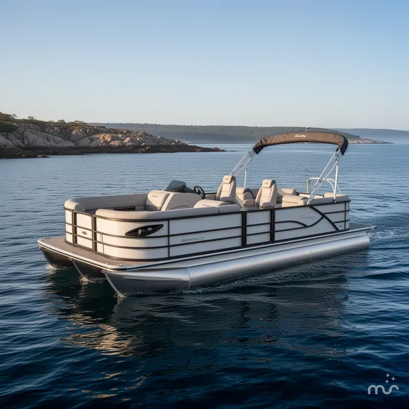 The Image of Bentley Pontoons Legacy 200HP Navigator 223 Quad Lounge Tritoon 2026 - 0