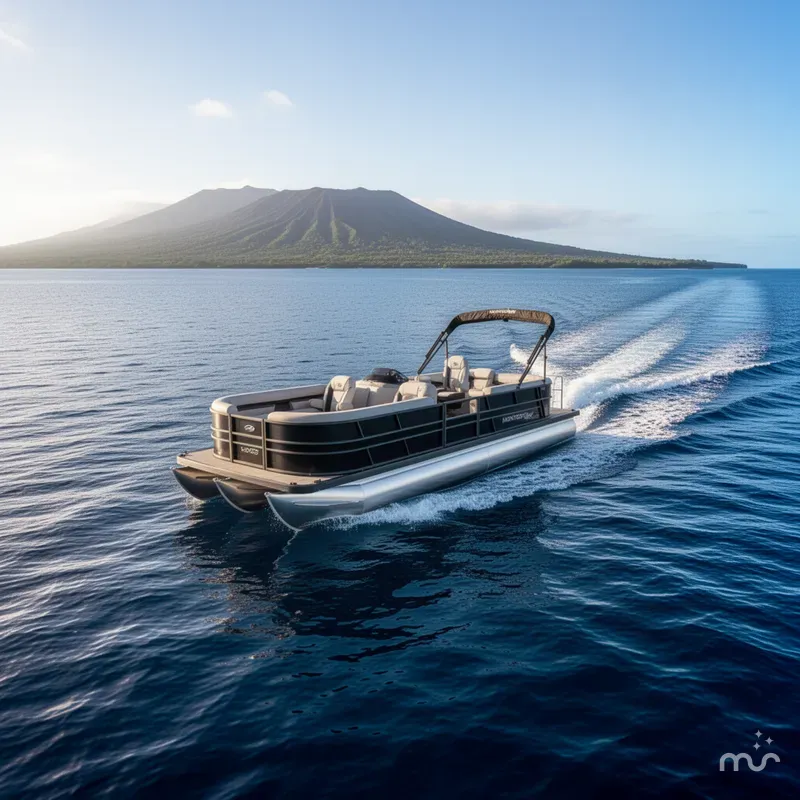 Slide: The Image of Montego Bay 150HP DL Quad Lounge 8522 Tritoon 2026 - 2