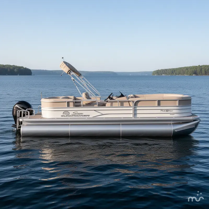 Slide: The Image of Sun Tracker Party Barge Rear Lounge 22 150HP Tritoon $34,995 2017 - 0