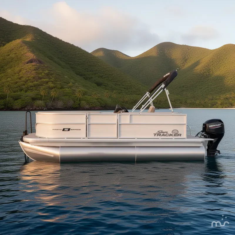 Slide: The Image of Sun Tracker Party Barge 16 DLX 2026 - 2