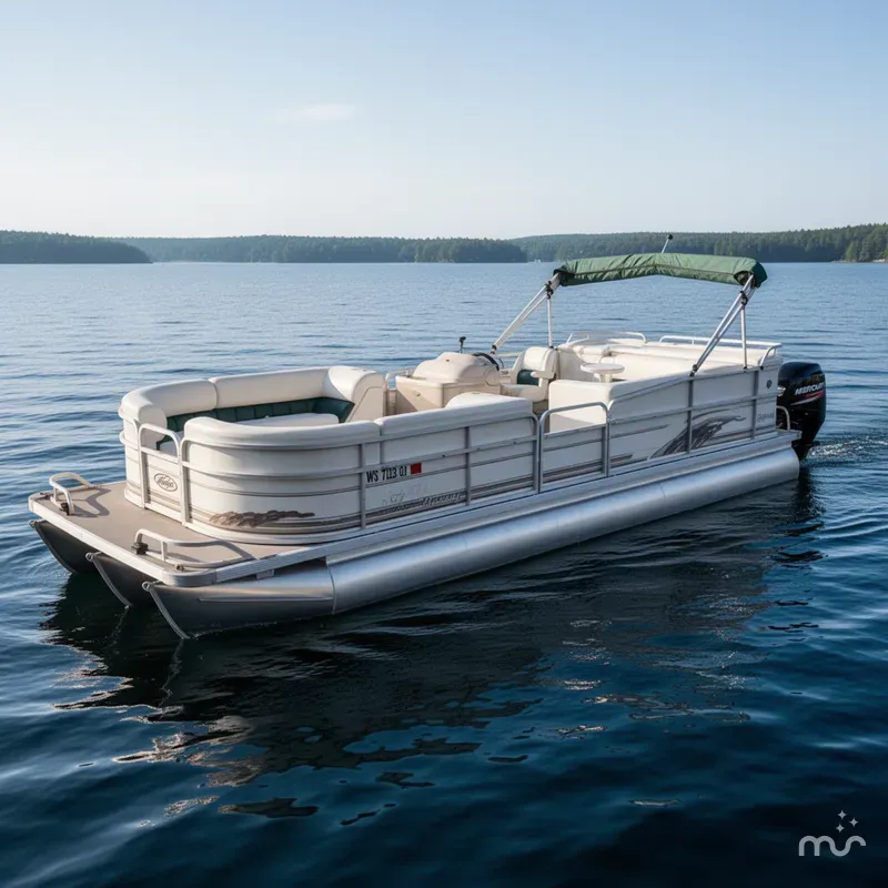 Slide: The Image of Manitou Legacy 240 & 2017 Mercury 4Stroke EFI $12,995 2001 - 0