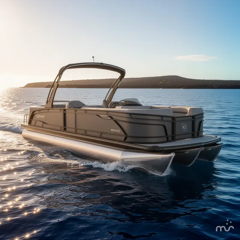 Slide: The Image of Godfrey Monaco 25' Ultra Lounge Tritoon - 255 ULC 2027 - 2