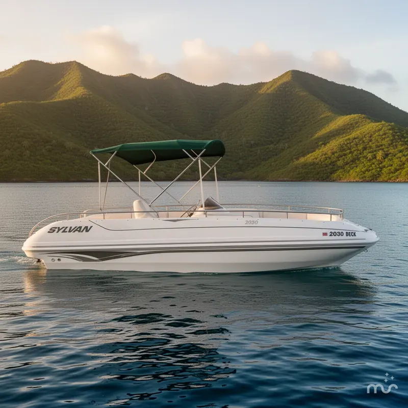 Slide: The Image of Sylvan 2030 Deck Boat 2002 - 2