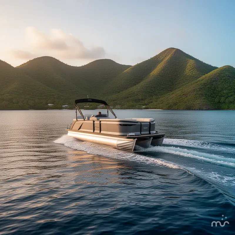 Slide: The Image of Manitou Explore 26 Switchback Single Engine Tritoon 2024 - 2