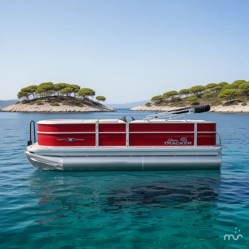 Slide: The Image of Sun Tracker Party Barge 18 DLX 2026 - 2