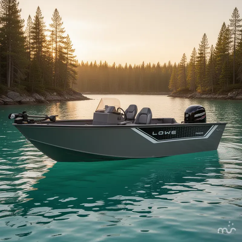 Slide: The Image of Lowe Fishing Machine Side Console FM 1625 SC W/ 60HP Mercury! 2026 - 2