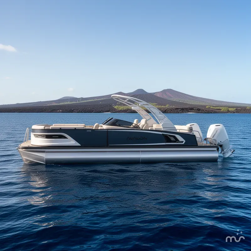 Slide: The Image of Avalon 2026 Avalon 27’ Excalibur LTD Elite Tritoon | Twin Mercury 400 V10s | Joystick | Performance Pontoon 2026 - 2