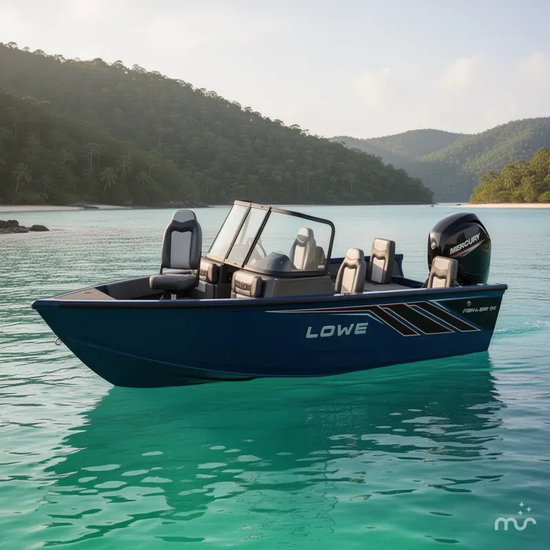 Slide: The Image of Lowe Fish and Ski FS 1700 w/ 90HP Mercury! 2026 - 2