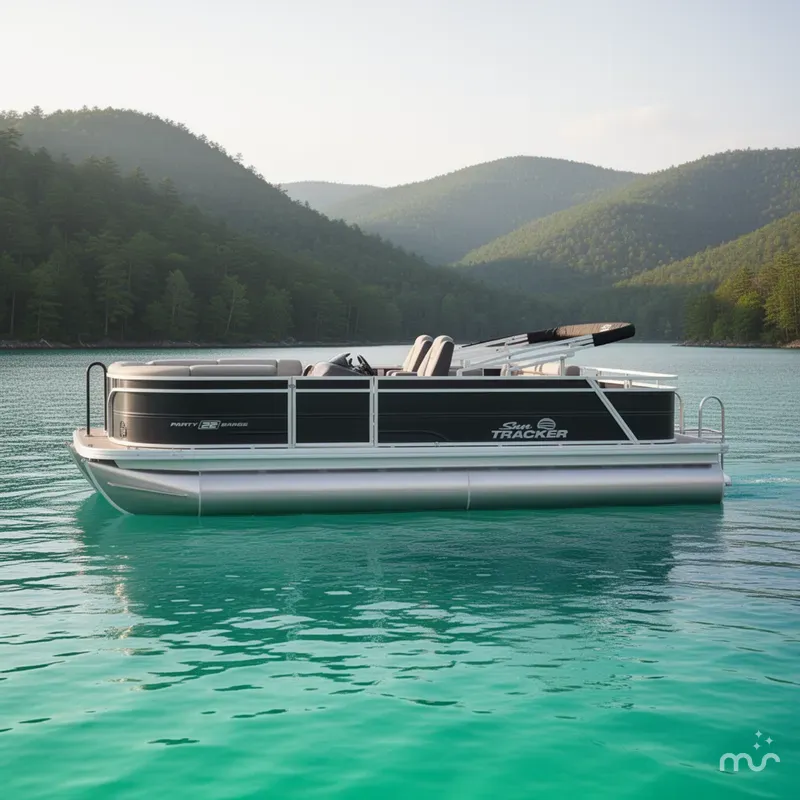 Slide: The Image of Sun Tracker Party Barge 22 RF DLX 2026 - 2