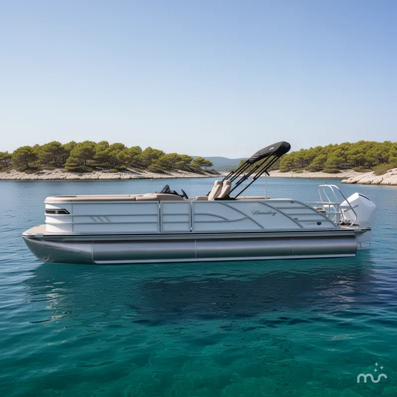 Slide: The Image of Bentley Pontoons Elite 253 Swingback Dual Captain Full Tritoon 2026 - 2