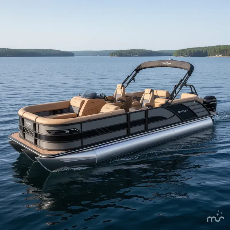 Slide: The Image of Bentley Pontoons Elite 223 Admiral Quad Lounge Tritoon 2026 - 0