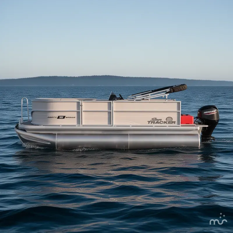 Slide: The Image of Sun Tracker Party Barge 16 DLX 2026 - 1