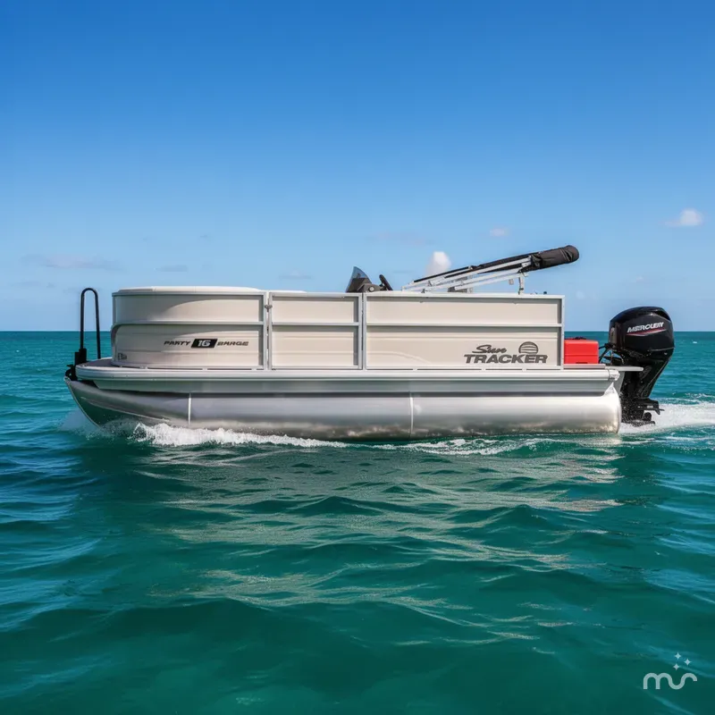 Slide: The Image of Sun Tracker Party Barge 16 DLX 2026 - 2