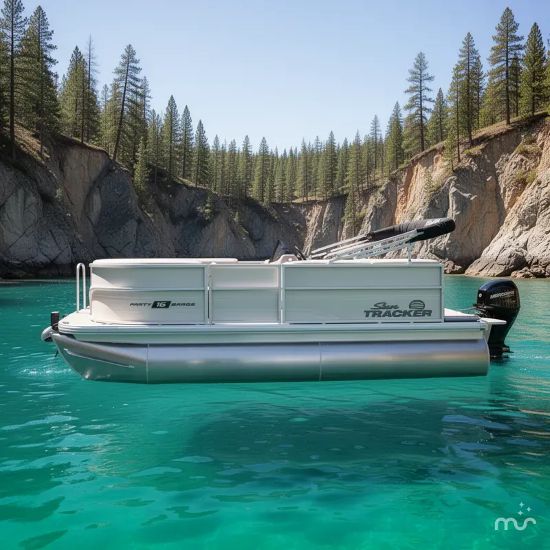 Slide: The Image of Sun Tracker Party Barge 16 DLX 2026 - 2