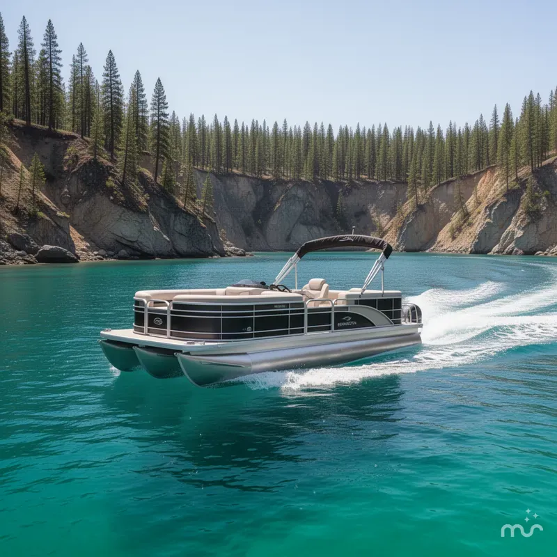Slide: The Image of Bennington 20 SSR Quad Bench Tritoon w/ Yamaha 115 HP (In Stock) 2026 - 2