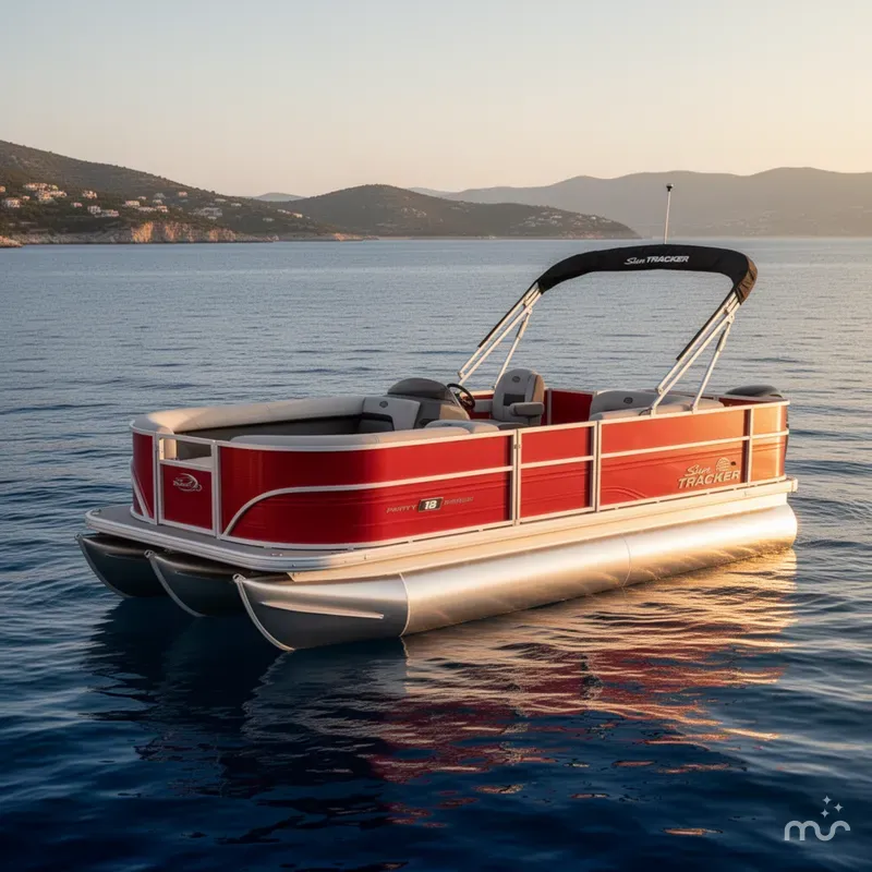 Slide: The Image of Sun Tracker Party Barge 18 DLX 2026 - 2