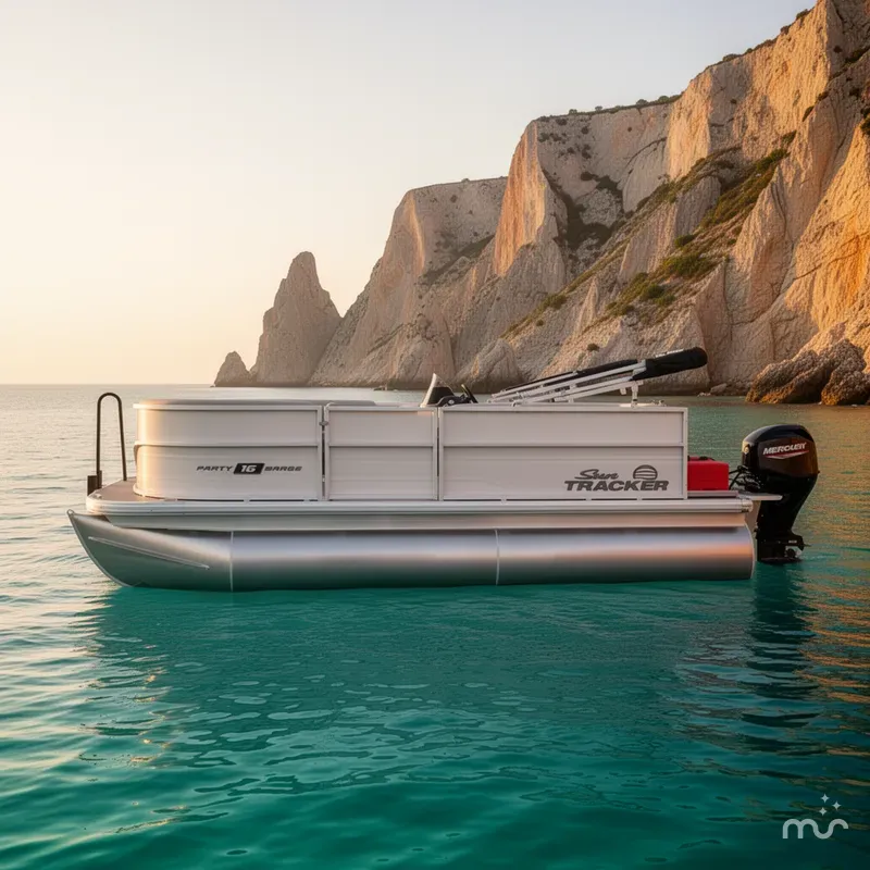 Slide: The Image of Sun Tracker Party Barge 16 DLX 2026 - 2