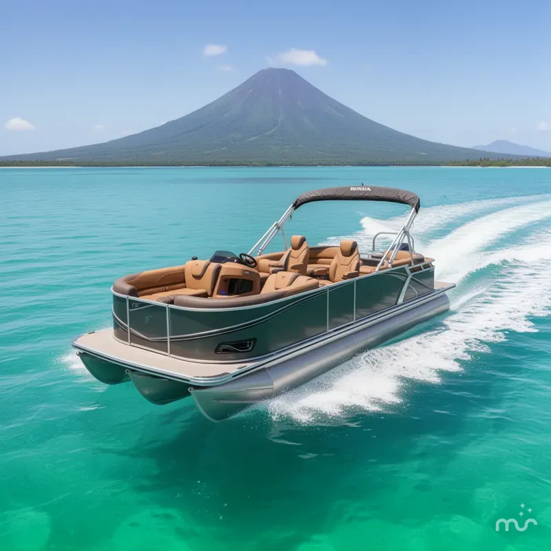 Slide: The Image of Tahoe LTZ 2385 Quad Lounge Tritoon & Honda 4-Stroke EFI 2026 - 1